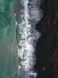 Drone shot of Talisker Bay on the Isle of Skye in Scotland