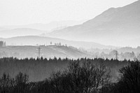 Misty view of Glen Coe in Scotland