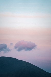 Pastel sky at Loughrigg Fell, the Lake District in England