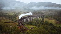 Nature desktop wallpaper background, Glenfinnan Viaduct railway in Inverness-shire, Scotland