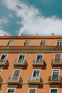 Orange hotel exterior in Naples, Italy