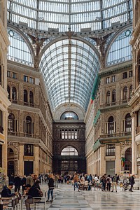 Interior of Galleria Umberto I in Naples, Italy