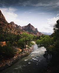 Virgin river in Zion National Park at Utah, USA