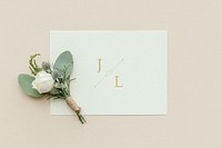 Boutonniere with a white card mockup