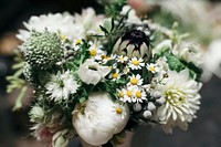 Bouquet of white flowers background