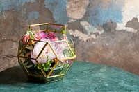 Flower terrarium decorated on a table