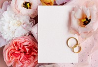 Blank floral wedding card mockup