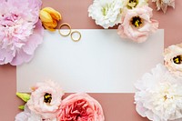 Blank floral wedding banner mockup