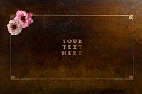 Blank floral golden frame mockup