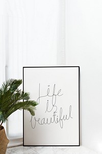 Life is beautiful frame mockup
