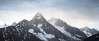 Chamonix Alps in France covered in snow