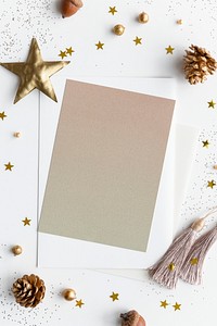 Blank festive Christmas paper mockup