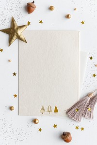 Blank festive Christmas paper mockup