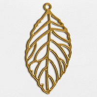 A gold leaf Christmas ornament isolated on gray background