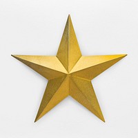 A gold star Christmas ornament isolated on gray background