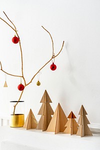 Baubles on a branch in a vase