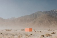 Orange cube in the Californian desert