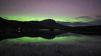 Northern lights desktop wallpaper background, Aurora borealis over the Isle of Skye in Scotland