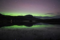 Aurora borealis over the Isle of Skye in Scotland