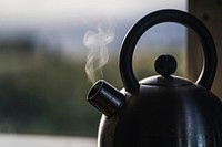 Kettle on a stove in the kitchen