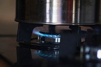 Kettle on a stove in the kitchen