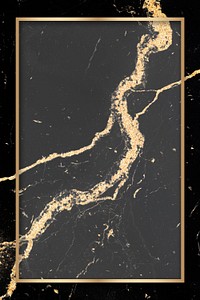 Golden rectangle frame on a marble texture