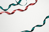 Green and red ribbons decorated on design space background