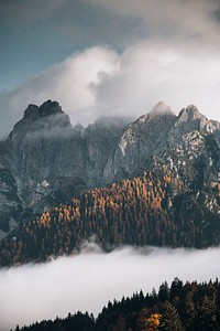 Beautiful landscape with clouds, Dolomites, Italy