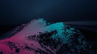 Snowy mountain with a neon effect filter