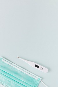 Digital thermometer by a medical mask