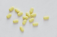 Yellow antibiotics on a white background