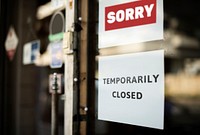 Shop temporarily closed sign during coronavirus pandemic