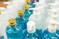 Hand sanitizer in bottles