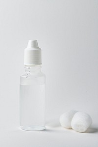 Medical alcohol bottle on a white background