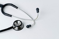 Medical stethoscope on a white background