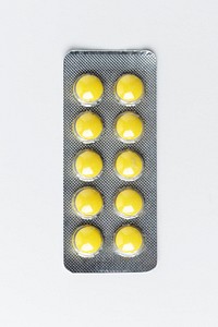 Pills for viral disease on a white background