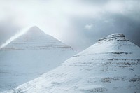 View of snowy Faroe Islands, part of the Kingdom of Denmark