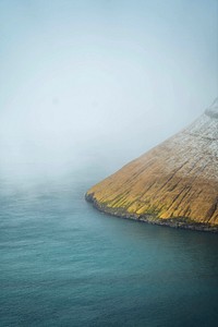 View of the snowy Faroe Islands, part of the Kingdom of Denmark