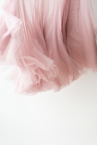 Pink chiffon fabric texture on white background