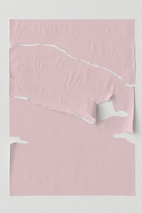 Pink torn paper mockup on the wall