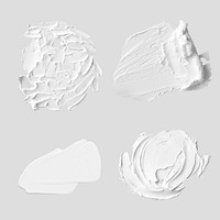 White acrylic paint stroke set on a gray background