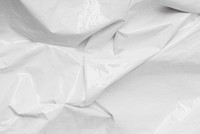 White crumpled plastic textured textile background