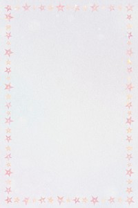 Pink sparkling star rectangular border frame on transparent blank ground