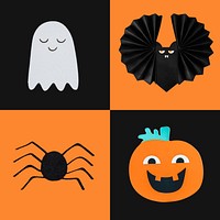 Cute Halloween sticker collection design resources