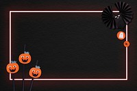 Neon Halloween frame mockup design resource