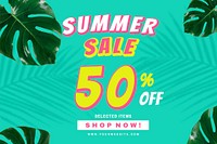 50% off summer sale template promotion advertisement