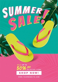 50% off summer sale vector promotion advertisement