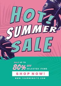 80% off hot summer sale template promotion advertisement