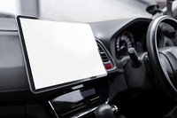 Blank tablet screen in a self-driving 