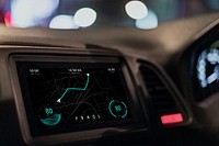 Navigation screen mockup in autonomous car